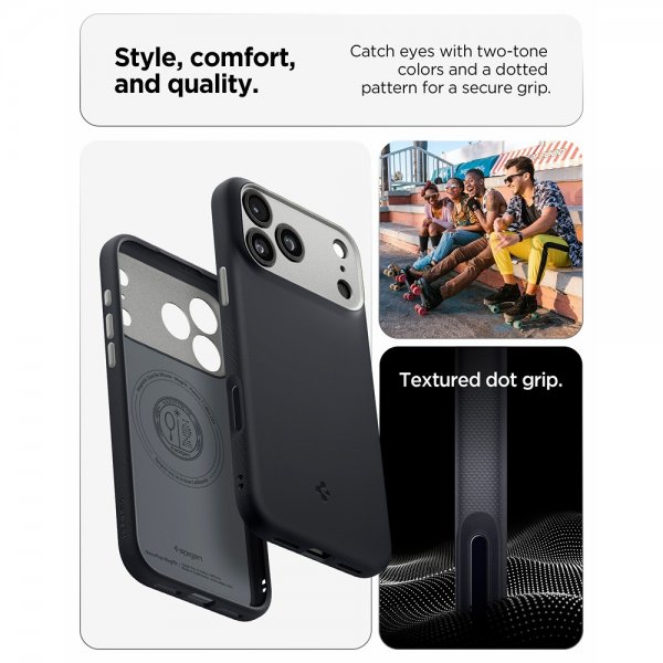 Spigen iPhone 17 Pro -kuori Nano Pop MagFit Black Sesame