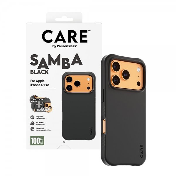 CARE by PanzerGlass iPhone 17 Pro -kuori Samba MagSafe Musta