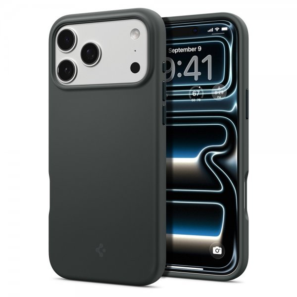 Spigen iPhone 17 Pro Silikonikuori Silicone Fit MagFit Abyss Green