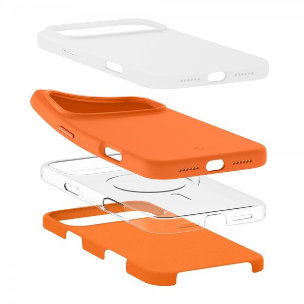 Spigen iPhone 17 Pro Silikonikuori Silicone Fit MagFit Cosmic Orange