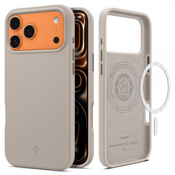 Spigen iPhone 17 Pro Silikonikuori Silicone Fit MagFit Stone