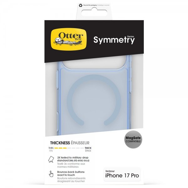 Otterbox iPhone 17 Pro Symmetry Clear MagSafe -suojakuori, Blue Bliss