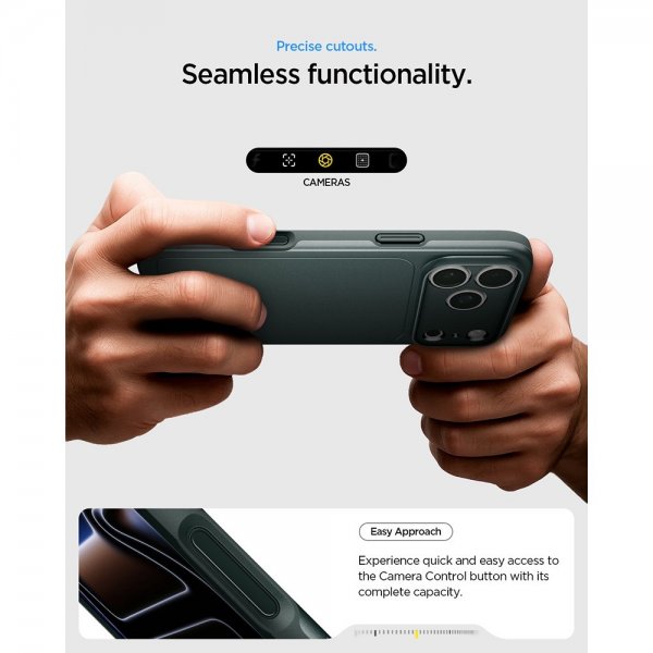 Spigen iPhone 17 Pro -kuori Thin Fit MagFit Abyss Green
