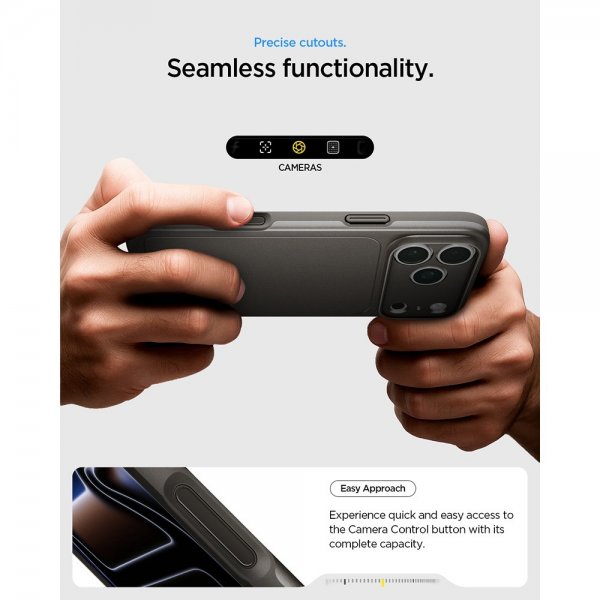 Spigen iPhone 17 Pro Thin Fit MagFit Gunmetal -suojakuori
