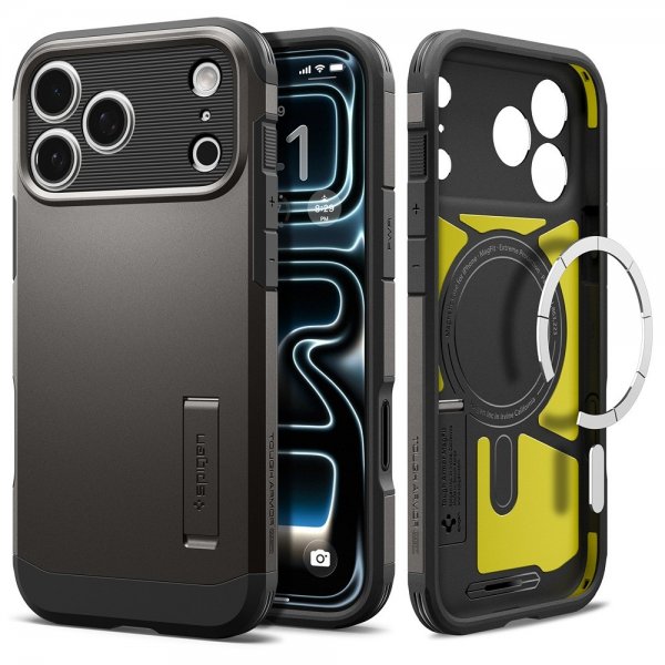 Spigen iPhone 17 Pro Tough Armor T MagFit Gunmetal -kuori