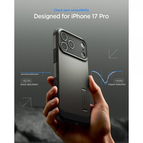 Spigen iPhone 17 Pro Tough Armor T MagFit Gunmetal -kuori