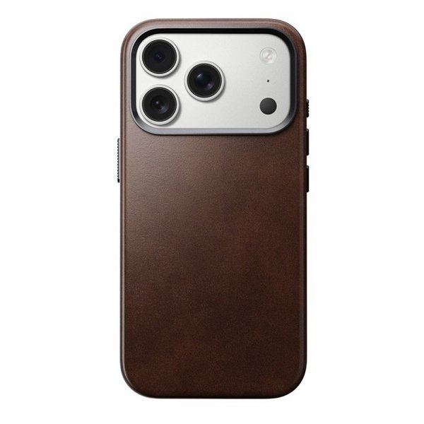 Nomad iPhone 17 Pro -kuori, Traditional Leather Case, Horween Rustic Brown