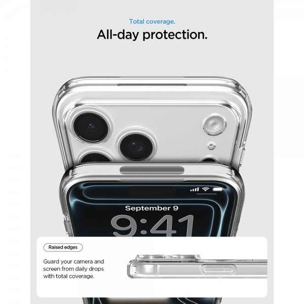 Spigen iPhone 17 Pro Ultra Hybrid MagFit Clear Gold -kuori