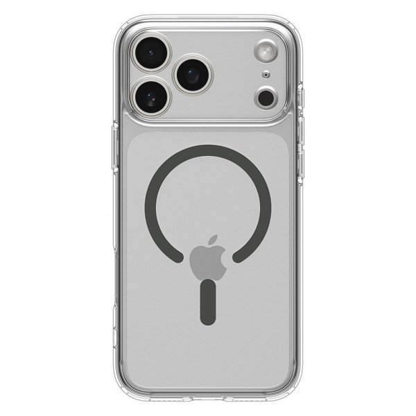 Spigen iPhone 17 Pro -suojakuori Ultra Hybrid MagFit Clear Graphite
