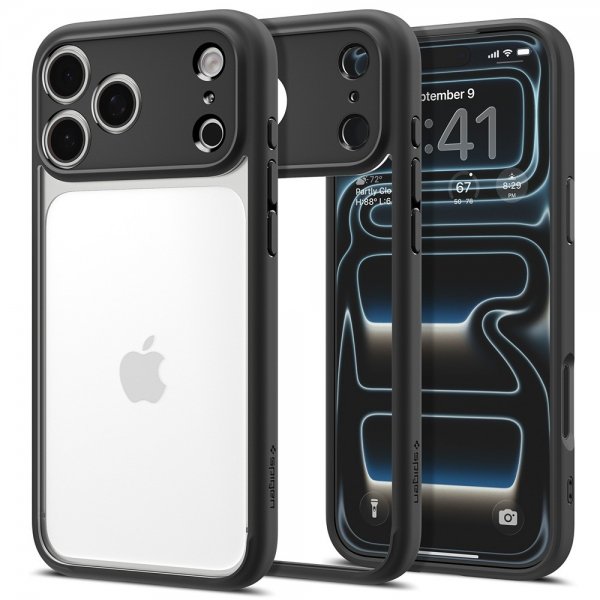 Spigen iPhone 17 Pro -suojakuori Ultra Hybrid Matte Black