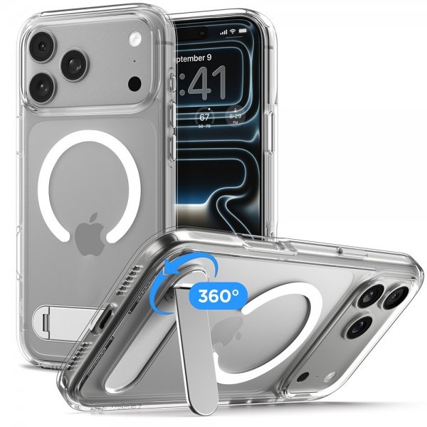 Spigen iPhone 17 Pro -suojakuori Ultra Hybrid S MagFit Clear White