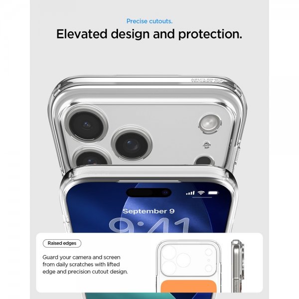 Spigen iPhone 17 Pro -kuori, Ultra Hybrid T MagFit, kiiltävä oranssi