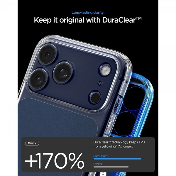 Spigen iPhone 17 Pro -suojakuori Ultra Hybrid T MagFit Matte Blue