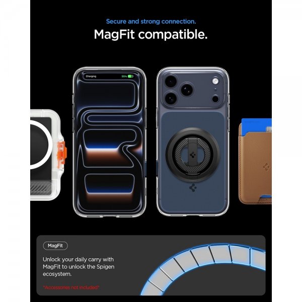 Spigen iPhone 17 Pro -suojakuori Ultra Hybrid T MagFit Matte Blue