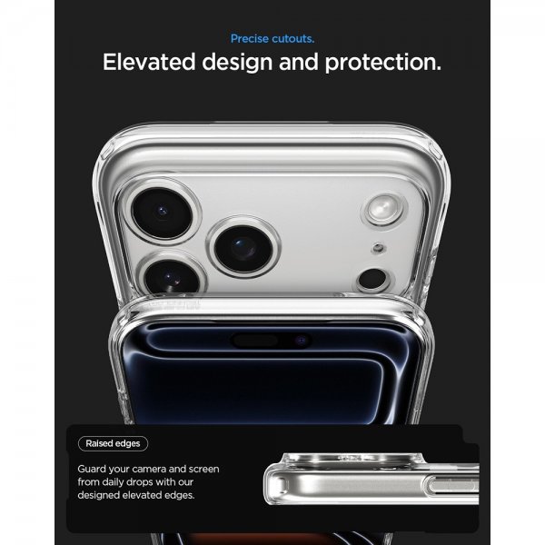 Spigen iPhone 17 Pro -suojakuori Ultra Hybrid Zero One MagFit Natural Titanium
