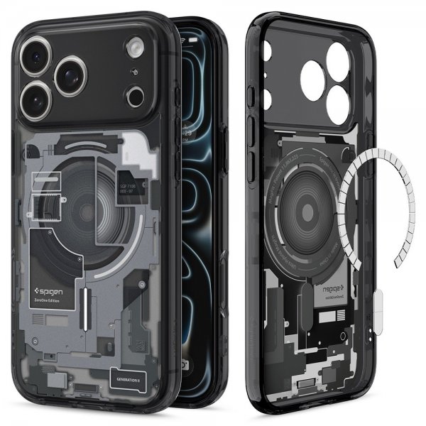 Spigen iPhone 17 Pro -suojakuori Ultra Hybrid Zero One MagFit, musta