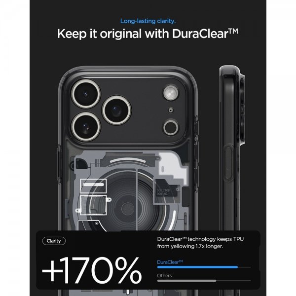 Spigen iPhone 17 Pro -suojakuori Ultra Hybrid Zero One MagFit, musta