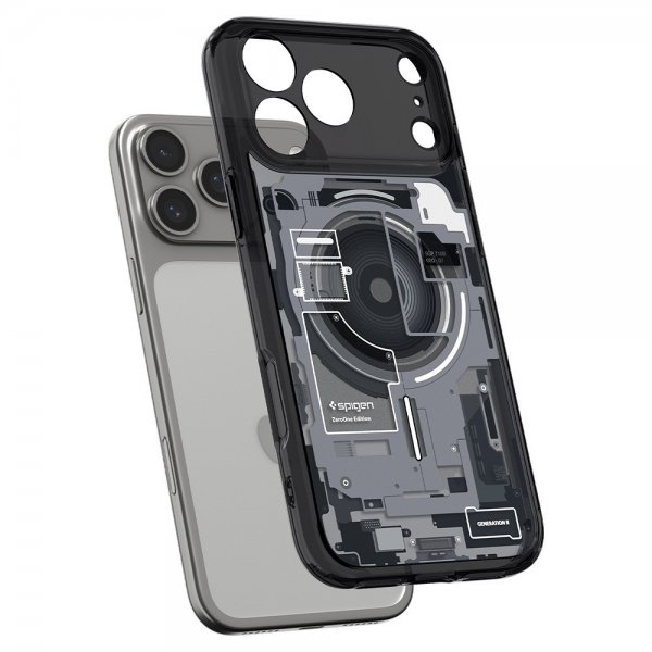 Spigen iPhone 17 Pro -suojakuori Ultra Hybrid Zero One MagFit, musta