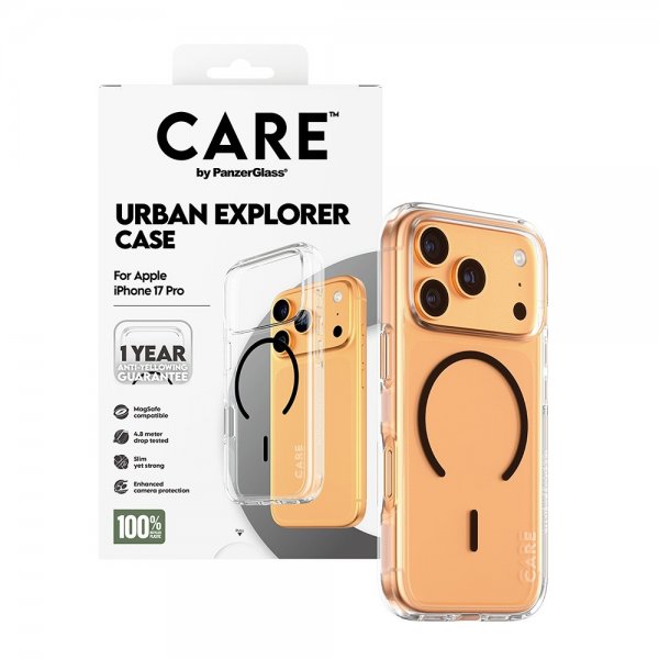 CARE by PanzerGlass iPhone 17 Pro -suojakuori Urban Explorer MagSafe musta