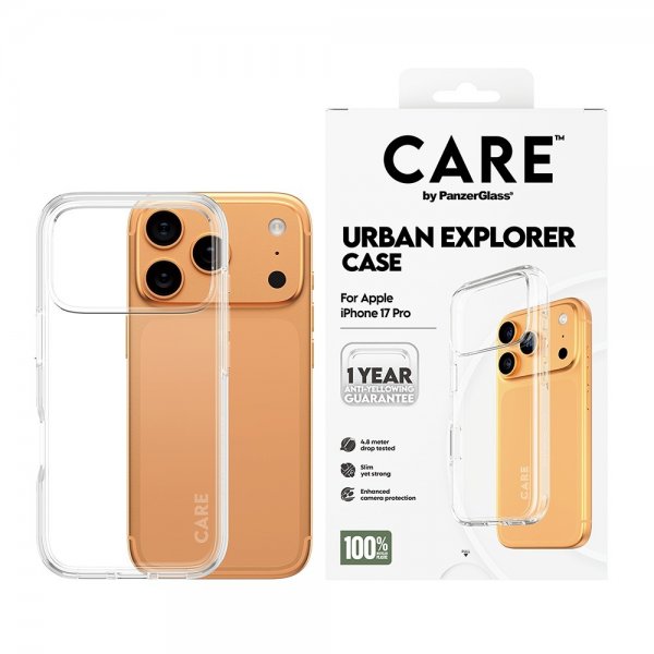 CARE by PanzerGlass iPhone 17 Pro Urban Explorer -suojakuori läpinäkyvä