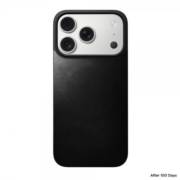 Nomad iPhone 17 Pro Skin Mag Leather Back Musta