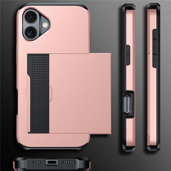 iPhone 17 Kuoret Card Slide Ruusukulta