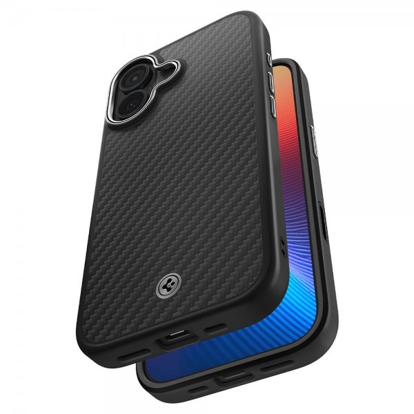 Spigen iPhone 17 -kuori Enzo Aramid T MagFit musta hopea