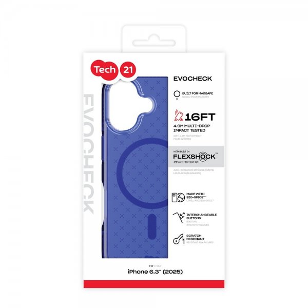 Tech21 iPhone 17 -suojakuori EvoCheck MagSafe Electric Blue