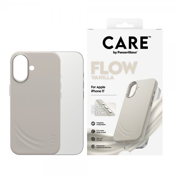 CARE by PanzerGlass iPhone 17 -kuori Flow MagSafe Vanilla