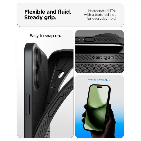 Spigen iPhone 17 -suojakuori Liquid Air Matte Black