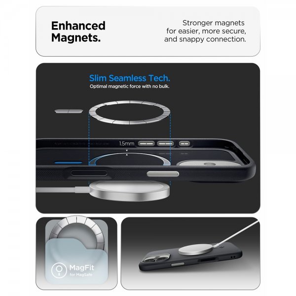 Spigen iPhone 17 -suojakuori Nano Pop MagFit Black Sesame
