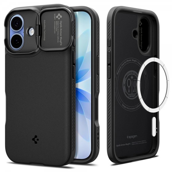 Spigen iPhone 17 -kuori Optik Armor MagFit Musta