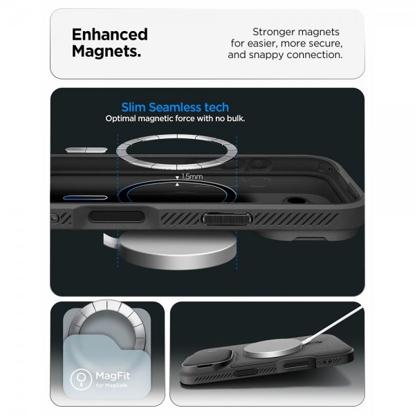 Spigen iPhone 17 -kuori Optik Armor MagFit Musta