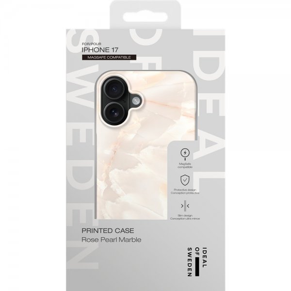 Ideal of Sweden iPhone 17 -kuoret, painettu suojakuori, MagSafe Rose Pearl Marble