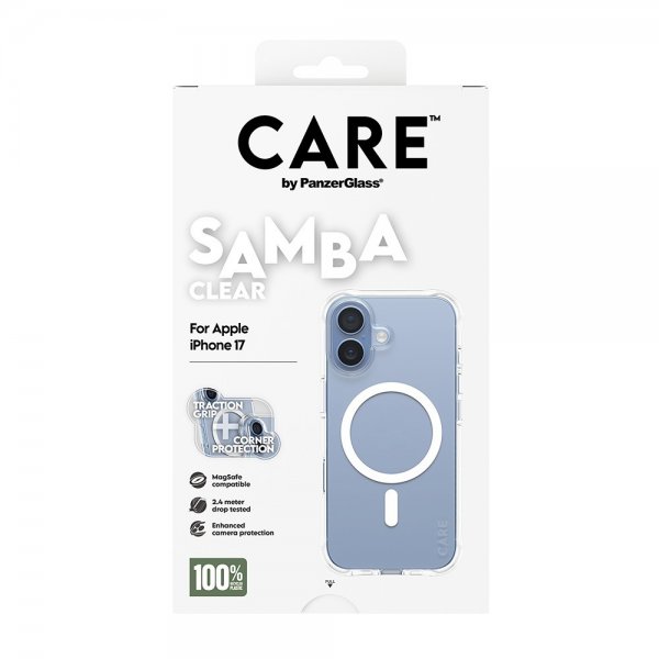 CARE by PanzerGlass iPhone 17 -kuori, Samba MagSafe, läpinäkyvä