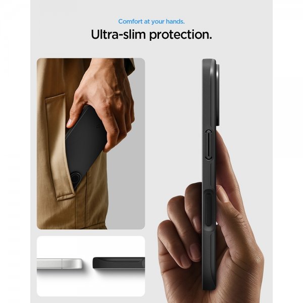 Spigen iPhone 17 -suojakuori Thin Fit MagFit, musta