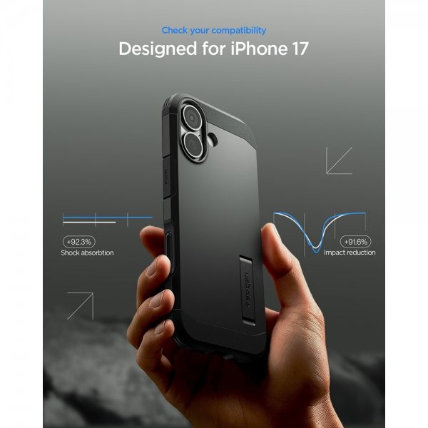 Spigen iPhone 17 -kuori Tough Armor T MagFit Musta
