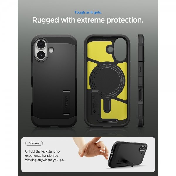 Spigen iPhone 17 -kuori Tough Armor T MagFit Musta