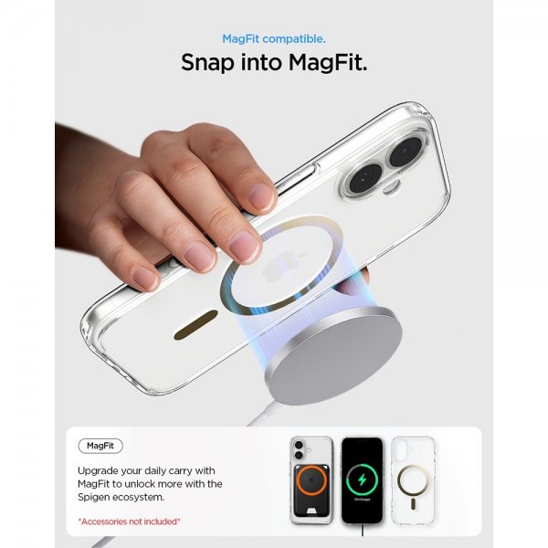 Spigen iPhone 17 -suojakuori Ultra Hybrid MagFit Clear Gold