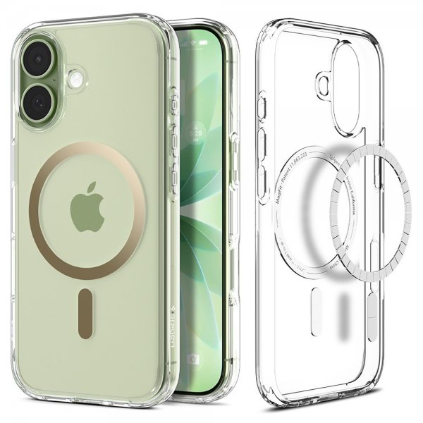 Spigen iPhone 17 -suojakuori Ultra Hybrid MagFit Clear Gold