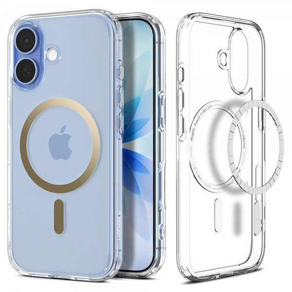 Spigen iPhone 17 -suojakuori Ultra Hybrid MagFit Clear Gold