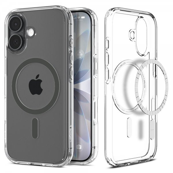 Spigen iPhone 17 -suojakuori Ultra Hybrid MagFit Clear Graphite