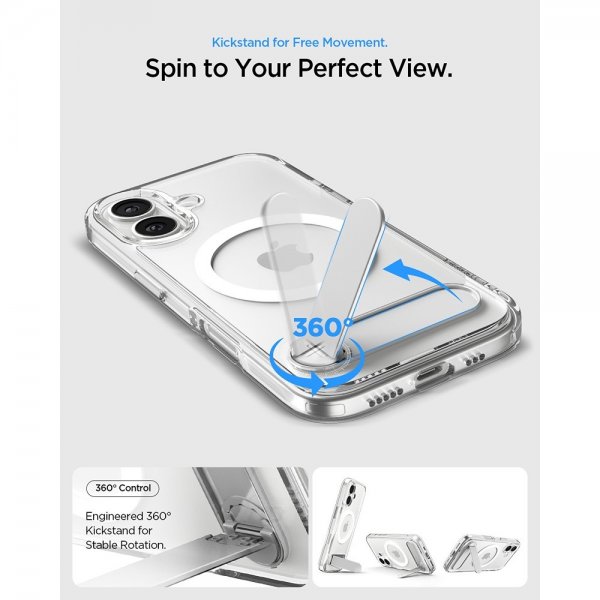Spigen iPhone 17 -suojakuori Ultra Hybrid S MagFit Clear White