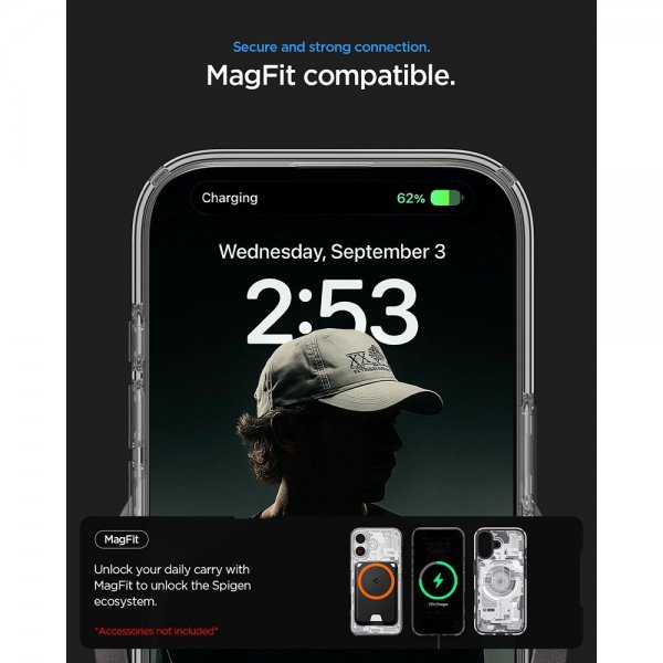 Spigen iPhone 17 -suojakuori Ultra Hybrid Zero One MagFit, valkoinen