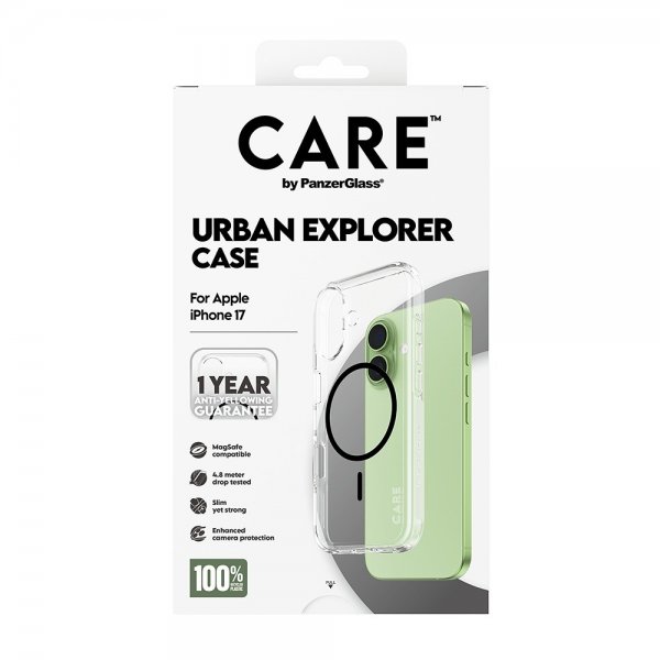 CARE by PanzerGlass iPhone 17 Suojakuori Urban Explorer MagSafe Musta