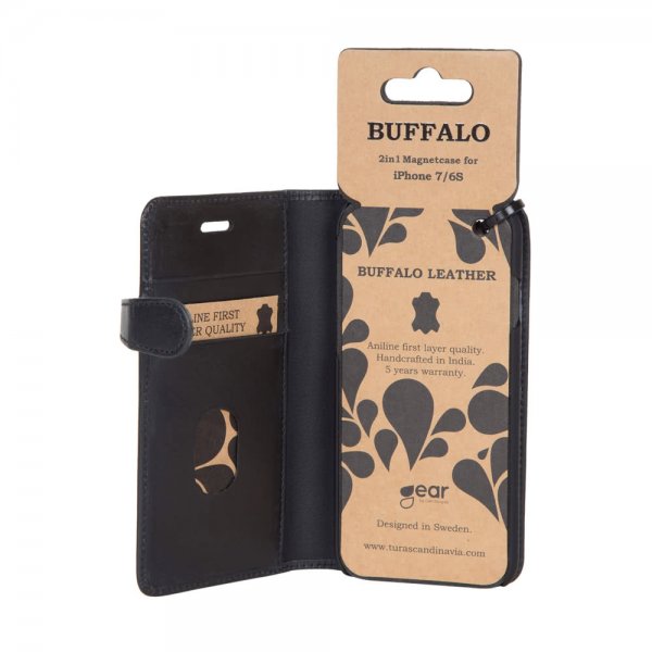 Buffalo iPhone 6/6S/7/8/SE Suojakotelo Buffalo Irrotettava Kuori Musta