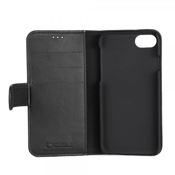 Krusell iPhone 6/6S/7/8/SE suojakuori PhoneWallet Musta