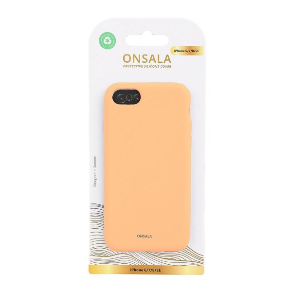 Onsala iPhone 6/6S/7/8/SE Kuori Silikonituntu Aprikoosi