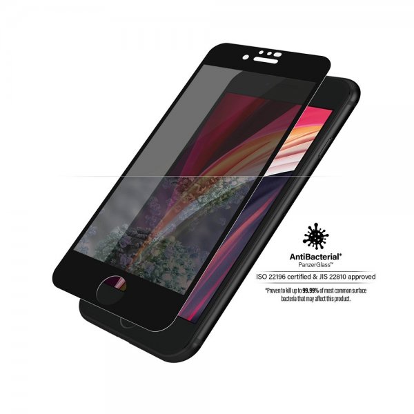 PanzerGlass iPhone 6/6S/7/8/SE Näytönsuoja reunasta reunaan suojakuoriystävällinen yksityisyys
