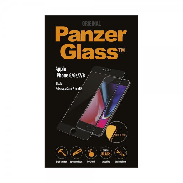 PanzerGlass iPhone 6/6S/7/8 Näytönsuoja reunasta reunaan yksityisyyssuojalla